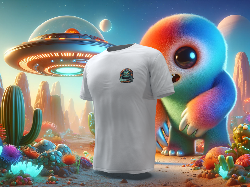 MONSTER WHITE T-SHIRT MADE BY MONSTERS FOR THE EARTHLINGS PLAYERS